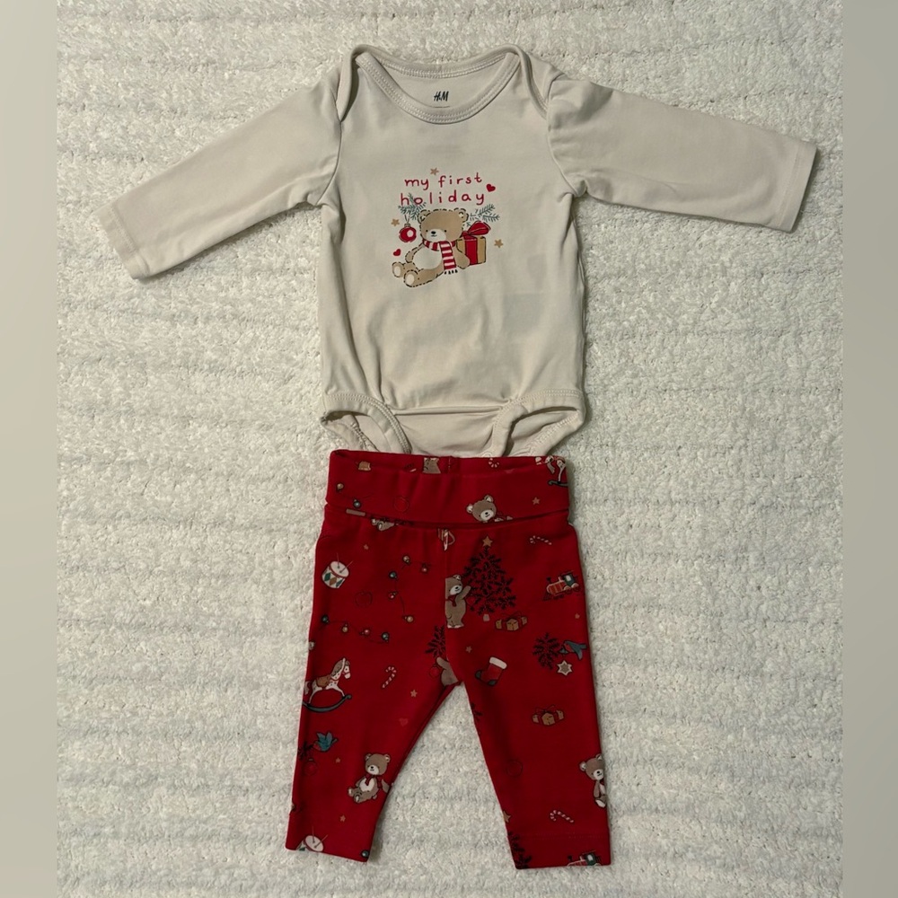 H&M Christmas Body Suit and Legging Set